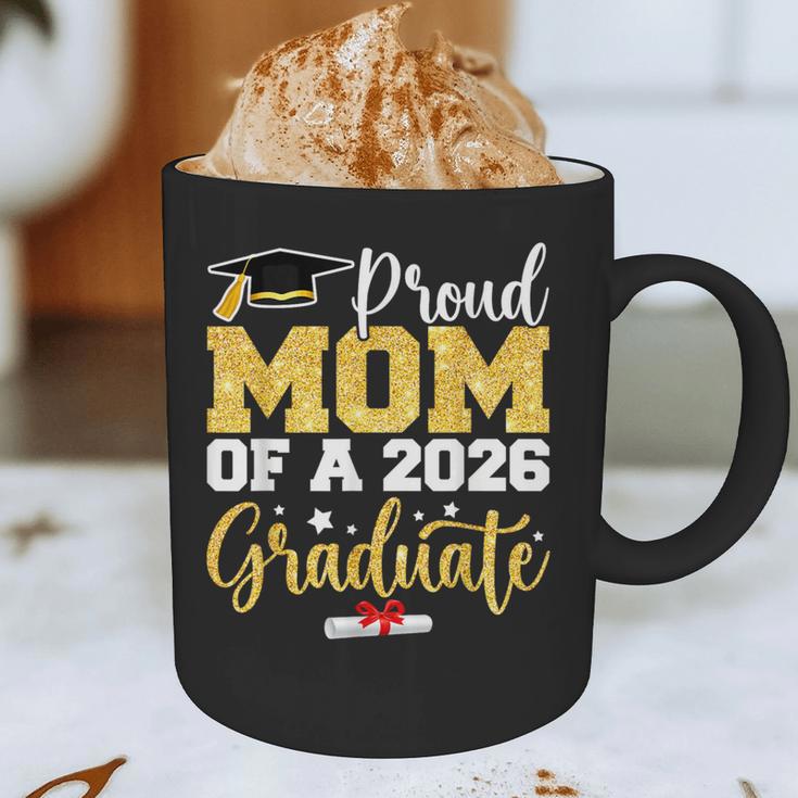 Proud Mom Of A Class Of 2026 Graduate Senior Gold Graduation Graphic Print Coffee Mug