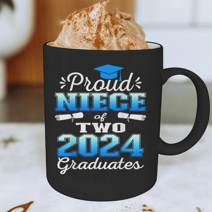 Proud Niece Of Two 2024 Graduate Class 2024 Graduation Graphic Print Coffee Mug