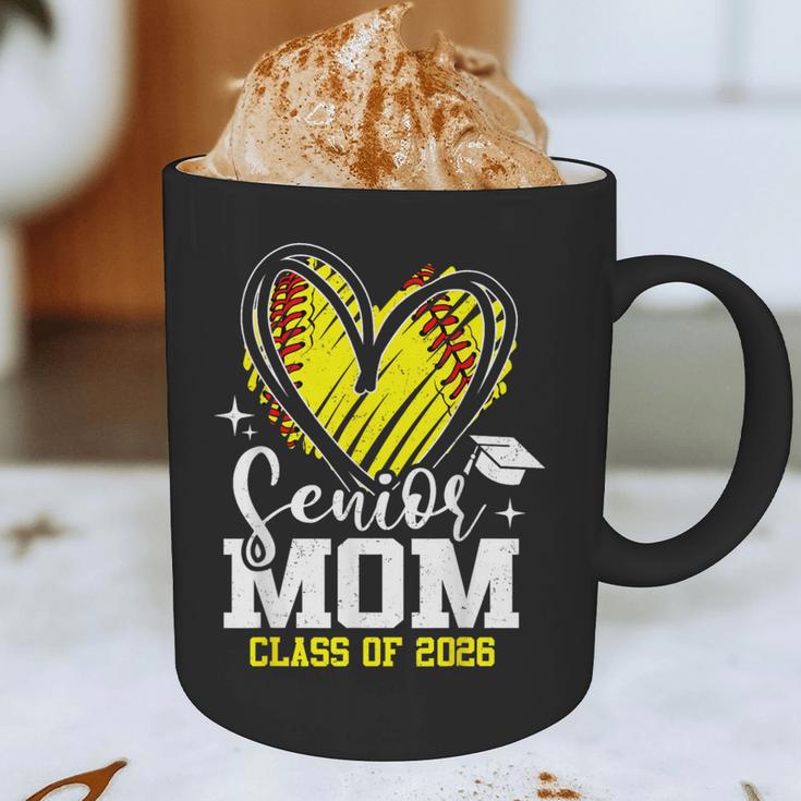 Proud Senior Mom Class Of 2026 Softball Graduation Heart Graphic Print Coffee Mug