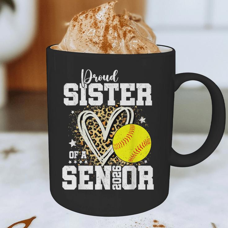 Proud Sister Of A 2026 Senior Softball Graduation Leopard Graphic Print Coffee Mug