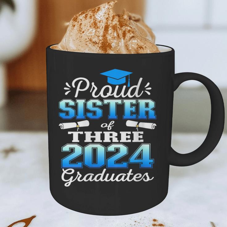 Proud Sister Of Three 2024 Graduate 23 Class Graduation Graphic Print Coffee Mug