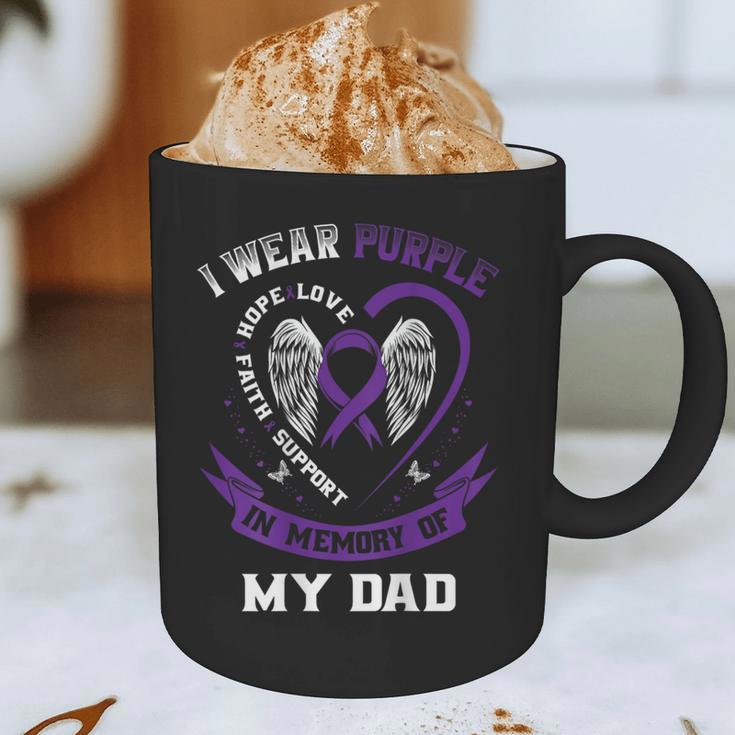 Purple In Memory Of My Dad Pancreatic Cancer Back Graphic Graphic Print Coffee Mug