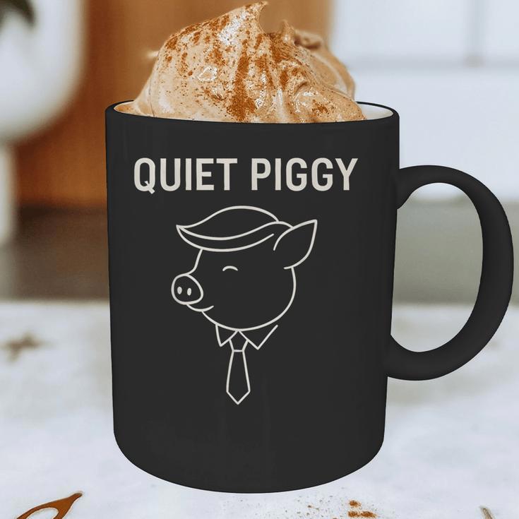 Quiet Piggy Introvert Media Humor Minimalist Line Art Graphic Print Coffee Mug