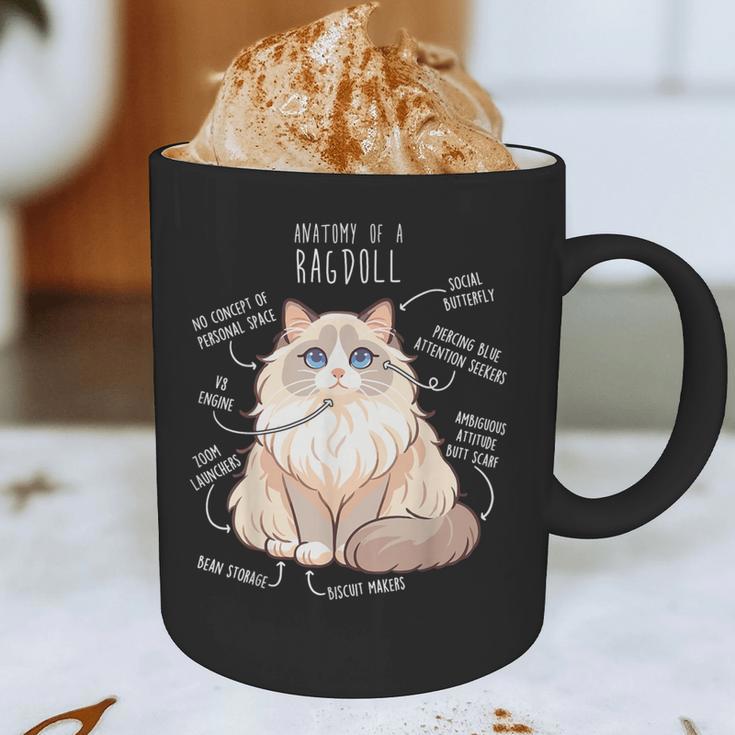 Ragdoll Cat Anatomy Cute Pet Mom Dad Cream Bicolor Graphic Print Coffee Mug