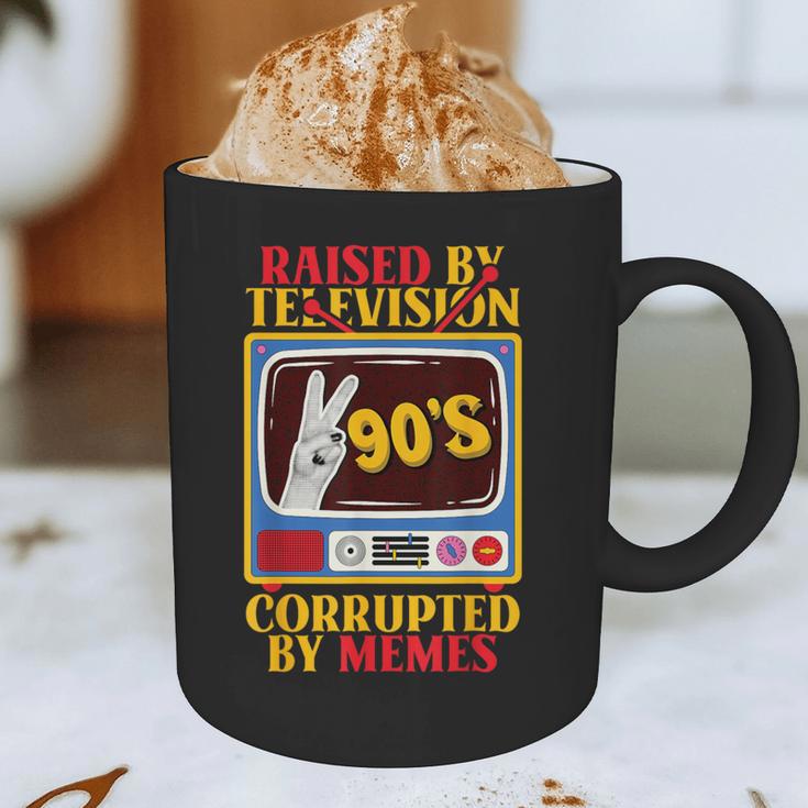 Raised By Television Corrupted By Memes Internet Nostalgia Graphic Print Coffee Mug Raised By Television Corrupted By Memes Internet Nostalgia Graphic Print Coffee Mug