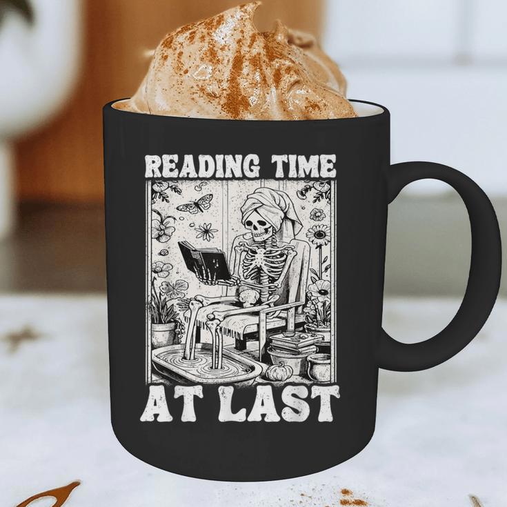 Reading Time At Last Book Lover Introvert Skeleton Reading Graphic Print Coffee Mug Reading Time At Last Book Lover Introvert Skeleton Reading Graphic Print Coffee Mug