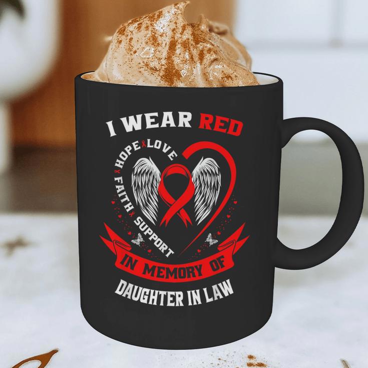 Red In Memory Of Daughter In Law Heart Disease Awareness Graphic Print Coffee Mug