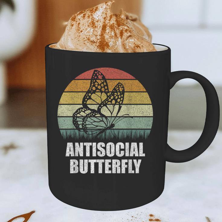 Retro Antisocial Butterfly Shirt For Introverts Graphic Print Coffee Mug
