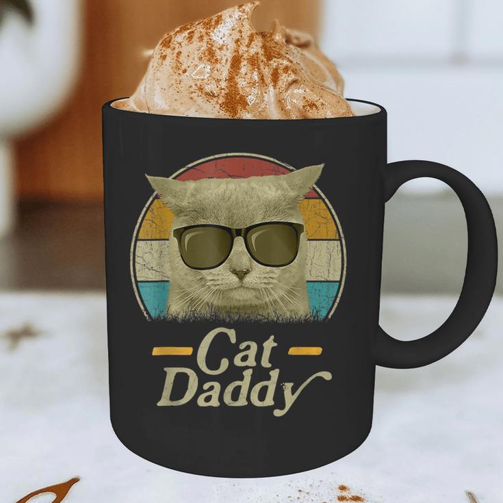 Retro Cat Daddy 80s 90s Style Sunglasses Graphic Print Coffee Mug