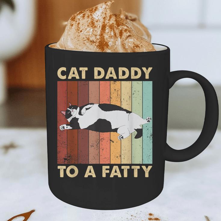 Retro Fat Chonk Dad Tee Cat Daddy To A Fatty Graphic Print Coffee Mug
