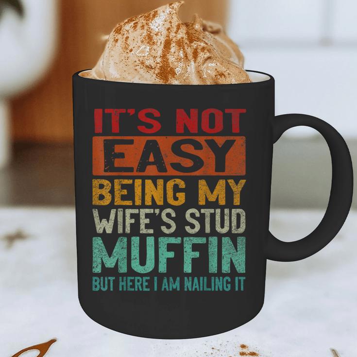 Retro Fathers Day Not Easy Being My Wifes Stud Muffin Dad Graphic Print Coffee Mug