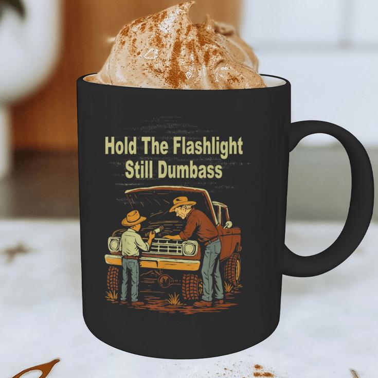 Retro Hold The Flashlight Still Dumbass Car Fixing Dad Son Graphic Print Coffee Mug