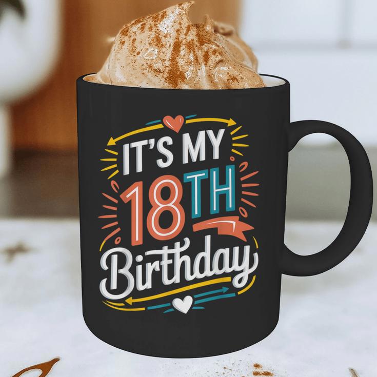 Retro It's My 18th Birthday Boho Nostalgia Women Kids Graphic Print Coffee Mug
