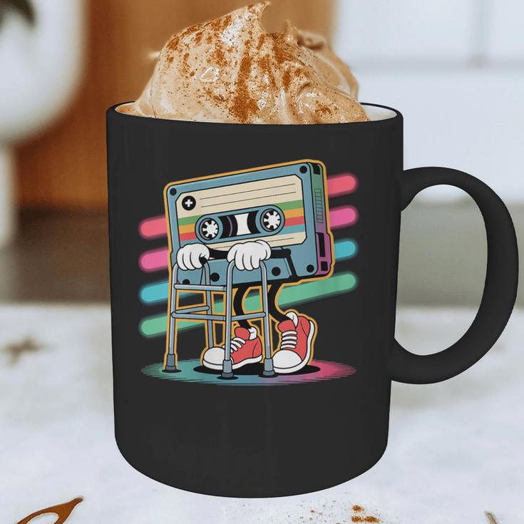 Retro Old Cassette Tape Cartoon With Walker Nostalgia Graphic Print Coffee Mug