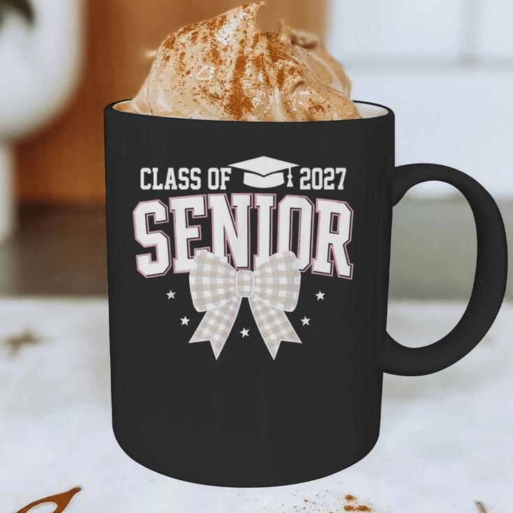 Retro Senior 2027 Girl Coquette Bow Class Of 2027 Graduation Graphic Print Coffee Mug