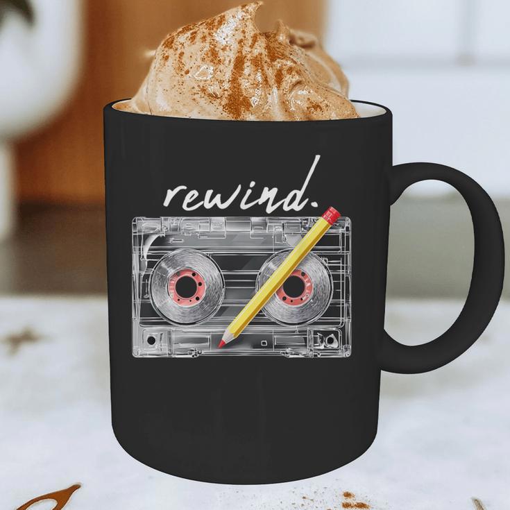 Rewind Cassette Tape Nostalgia 80s 90s Retro Music Lover Graphic Print Coffee Mug