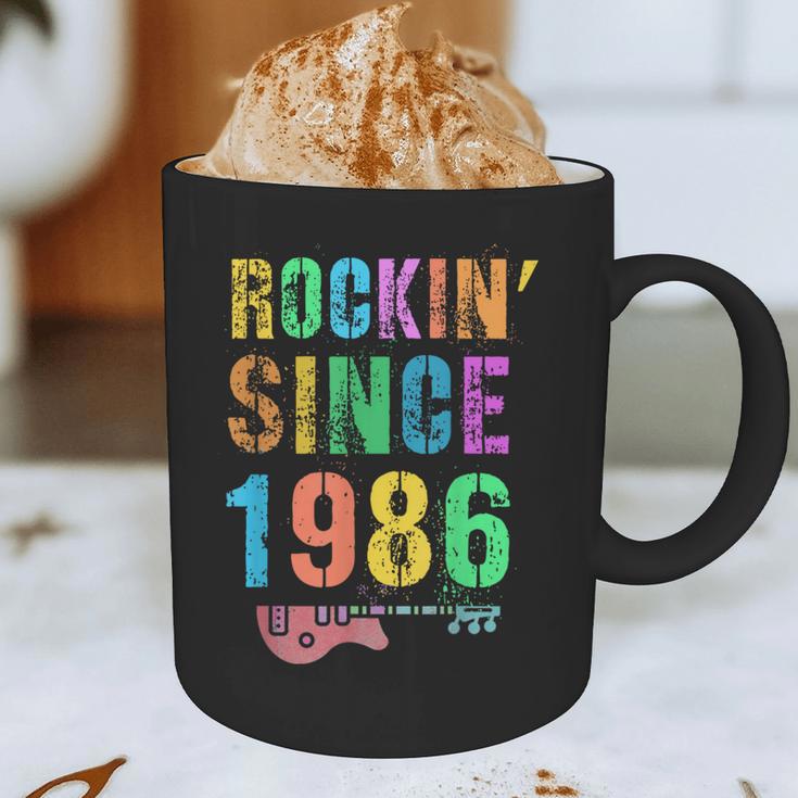 Rockin' Since 1986 Vintage Rockstar 40th Birthday Mom Dad 40 Graphic Print Coffee Mug