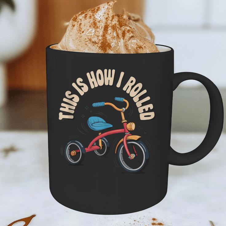 This How I Rolled Retro Tricycle 80s 90s Kid Nostalgia Graphic Print Coffee Mug