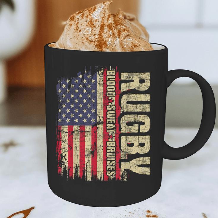 Rugby Blood Sweat Bruises Rugby Player Coach Dad Mom Graphic Print Coffee Mug