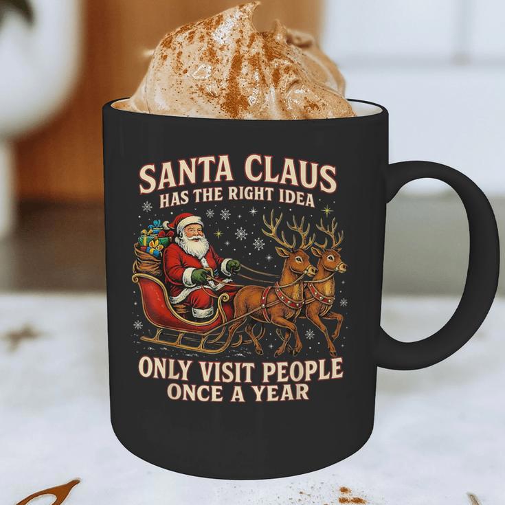 Santa Has The Right Idea Introvert Christmas Graphic Print Coffee Mug Santa Has The Right Idea Introvert Christmas Graphic Print Coffee Mug