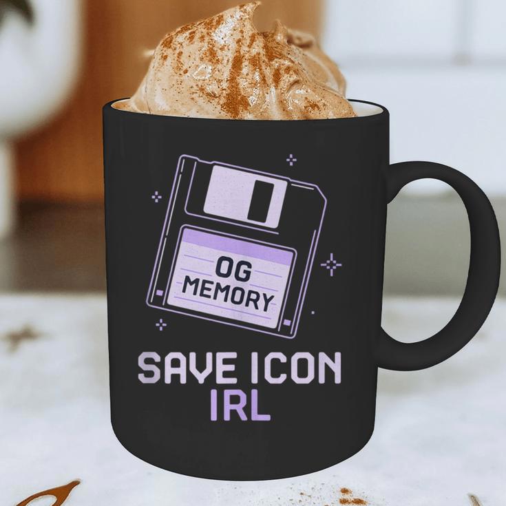 Save Icon IRL Retro Tech Humor Floppy Disk 90s Nostalgia Graphic Print Coffee Mug