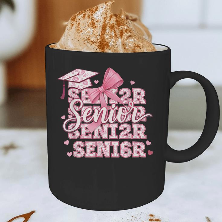 Senior 2026 Class Of 2026 Cute Coquette Pink Bow Graduation Graphic Print Coffee Mug