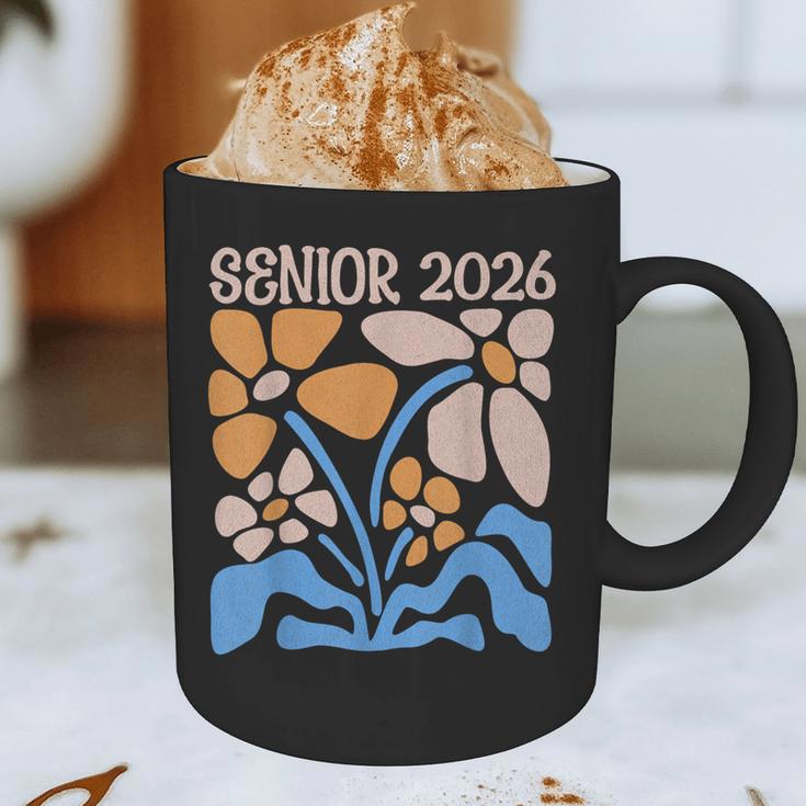 Senior 2026 Retro Groovy Flowers Graduation Graphic Print Coffee Mug