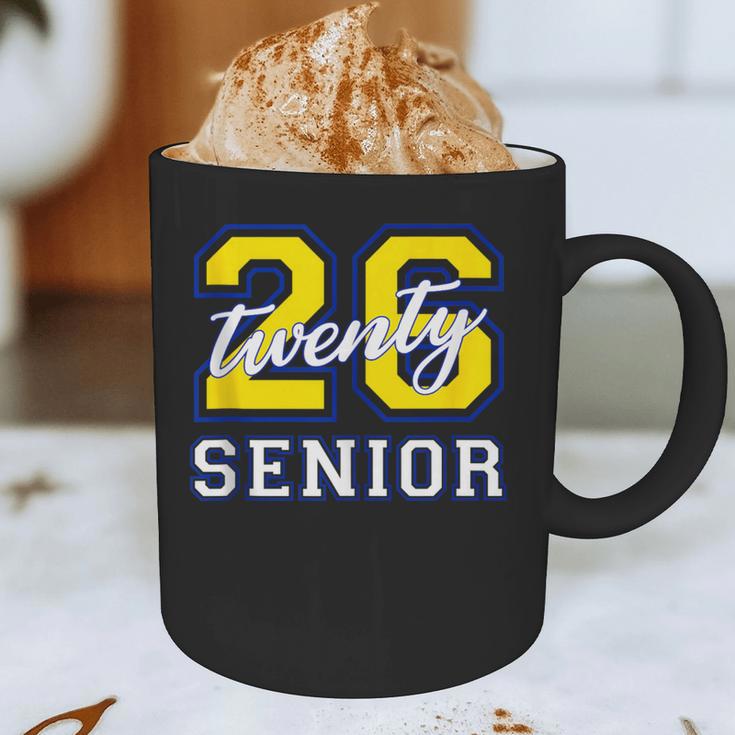 Senior Class 2026 Graduation Yellow Blue Letters Graphic Print Coffee Mug