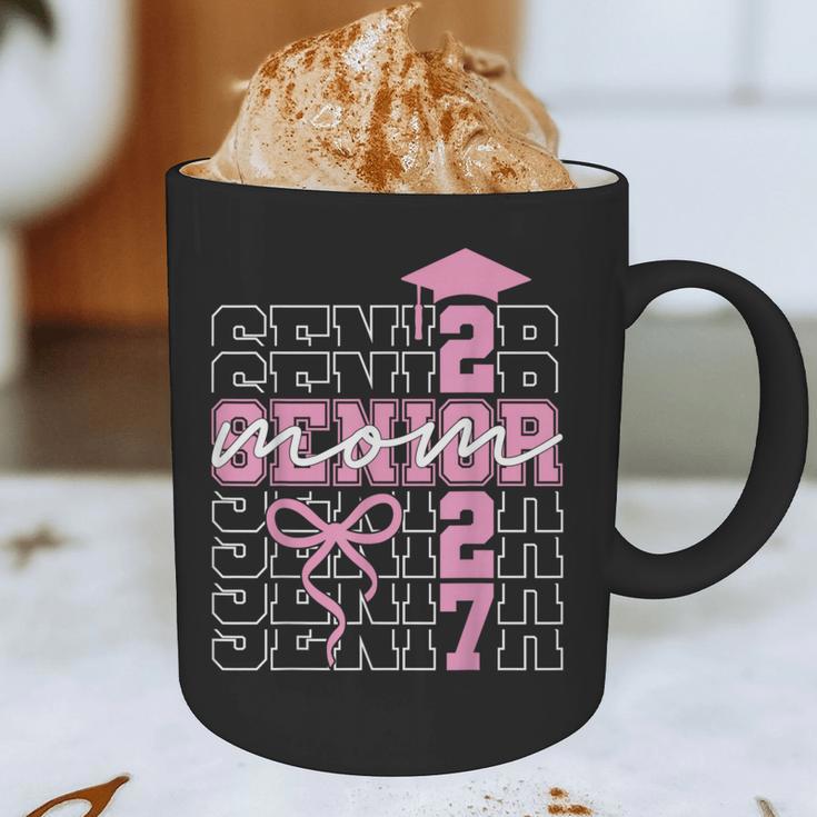 Senior Mom 2027 Class Of 2027 Coquette Bow Graduation 2027 Graphic Print Coffee Mug