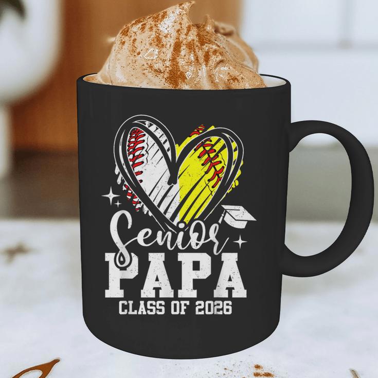 Senior Papa Class Of 2026 Baseball Softball Graduation Heart Graphic Print Coffee Mug
