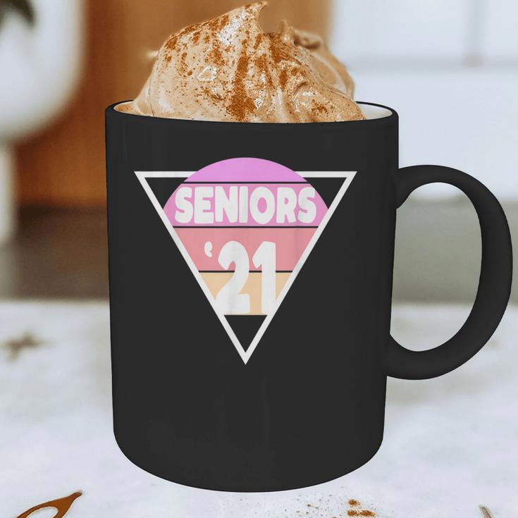 Seniors 2021 For Her Him Retro 21 Graduation Class Graphic Print Coffee Mug