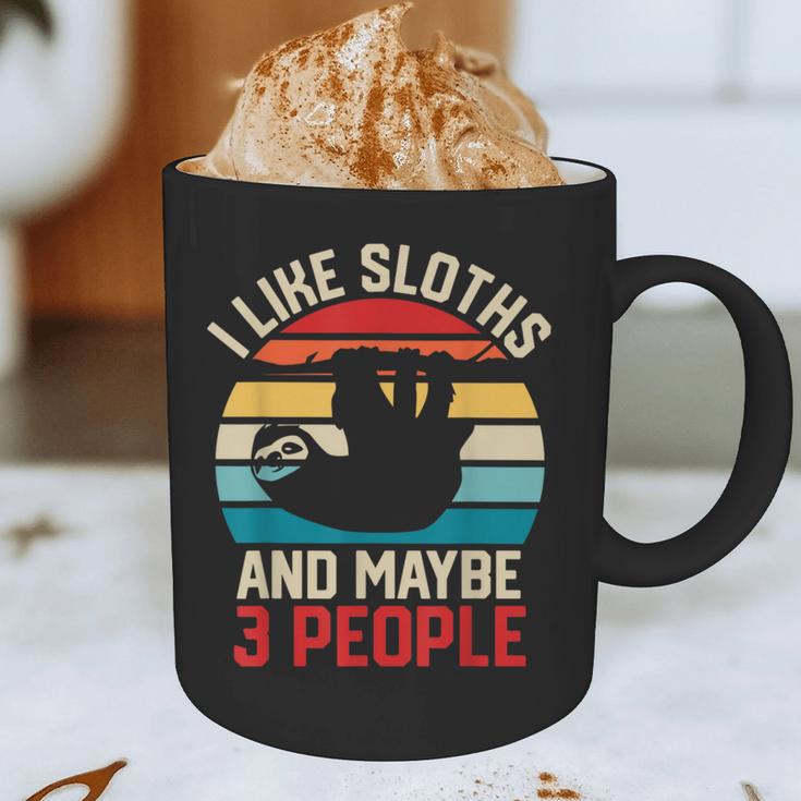 I Like Sloths And Maybe 3 People Sloth Lover Introvert Retro Graphic Print Coffee Mug I Like Sloths And Maybe 3 People Sloth Lover Introvert Retro Graphic Print Coffee Mug