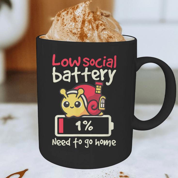 Snail Low Social Battery Need To Go Home Tee For Introvert Graphic Print Coffee Mug