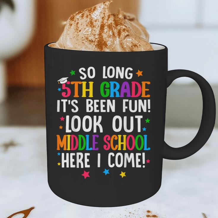 So Long 5th Grade Graduation Middle School Here I Come Kids Graphic Print Coffee Mug
