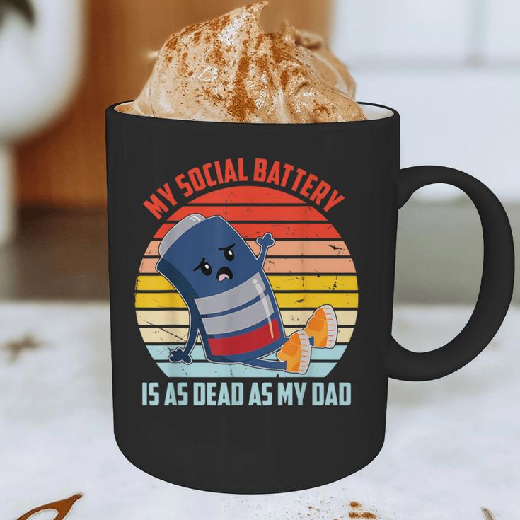 My Social Battery Is As Dead As My Dad Graphic Print Coffee Mug