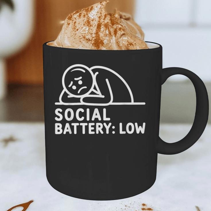 Social Battery Low Apparel Introvert Humor Graphic Print Coffee Mug