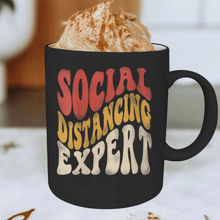 Social Distancing Expert Introvert Graphic Print Coffee Mug