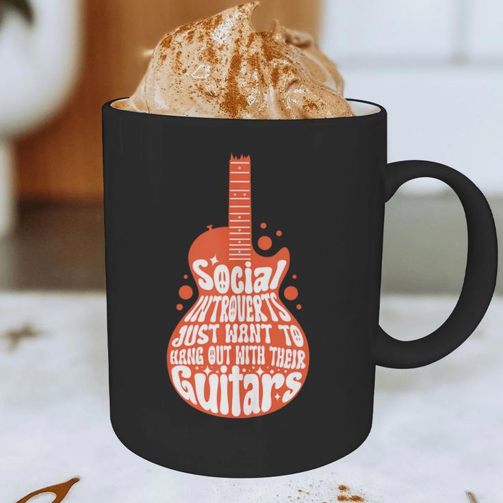 Social Introverts Hang Out With Guitars Musician Guitarist Graphic Print Coffee Mug