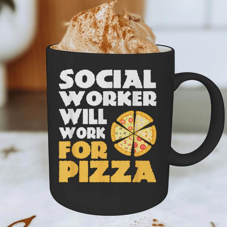 Social Worker Will Work For Pizza Graduation Graphic Print Coffee Mug