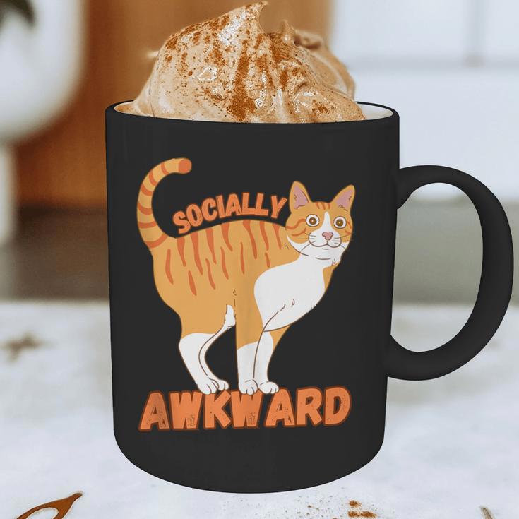 SOCIALLY AWKWARD FUNNY CAT ANTISOCIAL INTROVERT WEIRD Graphic Print Coffee Mug SOCIALLY AWKWARD FUNNY CAT ANTISOCIAL INTROVERT WEIRD Graphic Print Coffee Mug