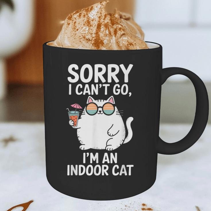 Sorry I Can’t Go I’m An Indoor Cat Introvert Cat Graphic Print Coffee Mug