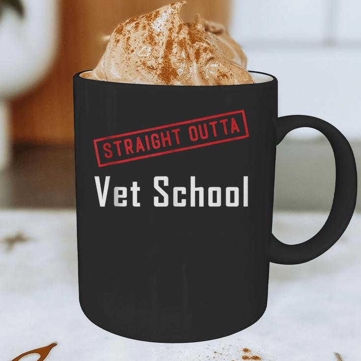 Straight Outta Vet School Graduation Veternarians I Survived Graphic Print Coffee Mug