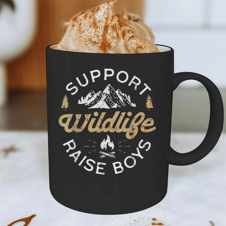 Support Wildlife Raise Boys Parent Mom & Dad Graphic Print Coffee Mug
