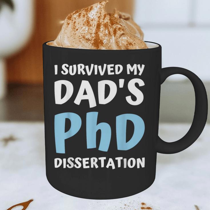 i Survived My Dad's Phd Dissertation College Graduation 2021 Graphic Print Coffee Mug