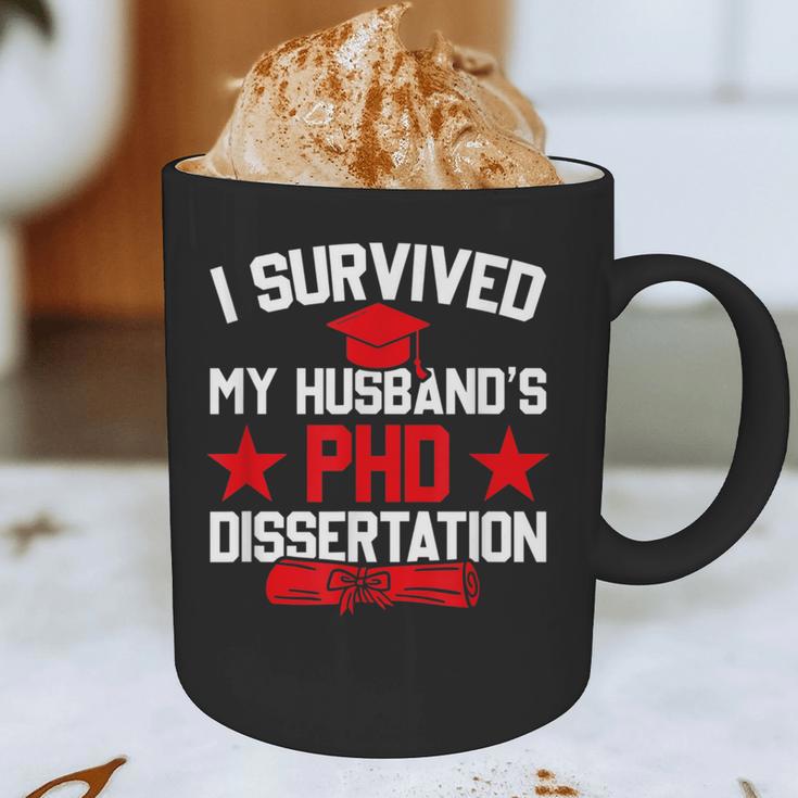 I Survived My Husband's PHD Dissertation Graduation Graphic Print Coffee Mug