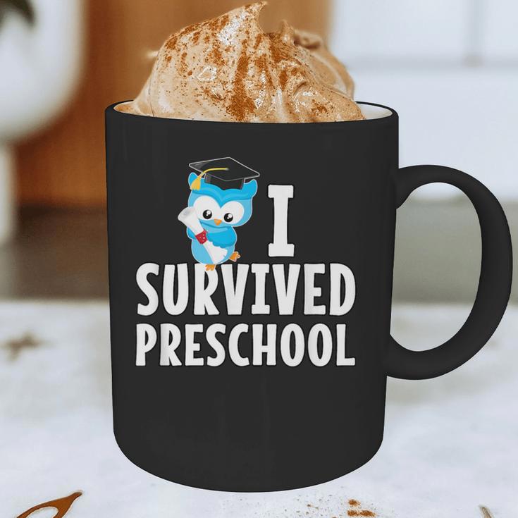 I Survived PreSchool Graduation Kids Owl Grad Shirt Graphic Print Coffee Mug