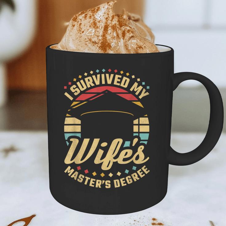 Survived My Wife's Master's Degree College Graduation Graphic Print Coffee Mug