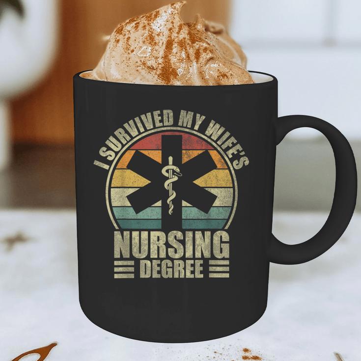 I Survived My Wife's Nursing Degree Nursing Graduation Graphic Print Coffee Mug