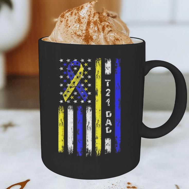 T21 Dad American Flag Down Syndrome Awareness Graphic Print Coffee Mug