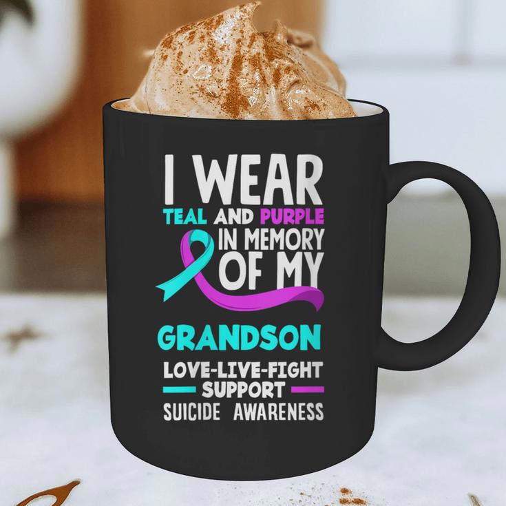 Teal & Purple In Memory Of My Grandson Suicide Prevention Graphic Print Coffee Mug